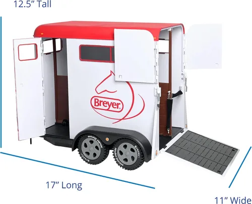 Miniatura 6 de Breyer Serie Tradicional de Juguete de Remolque de Dos Caballos (Escala 1: 9) Modelo # 2619 Blanco