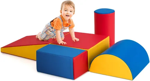 Miniatura 12 de Costzon 5 piezas de juguetes de escalada para niños pequeños, estructura de juego de bloques de espuma suave, escaladores para el desarrollo Rosa