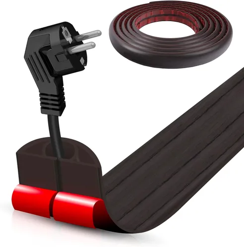 Miniatura 36 de Cubierta autoadhesiva para cables de suelo, gestión de cables de 3.3 pies, protector de tira de extensión para cables, evita tropiezos de cables