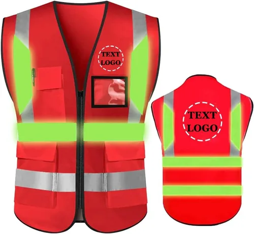 Miniatura 35 de Chaleco de Seguridad de Alta Visibilidad con Alta Reflectividad, Ropa de Trabajo de Seguridad Personalizada con Logotipo, Tiras Reflectantes