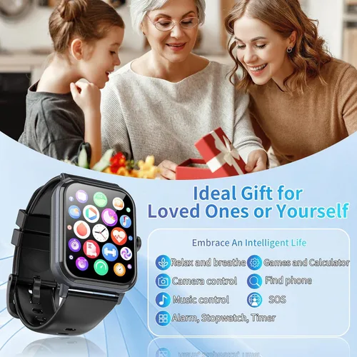 Miniatura 8 de Reloj inteligente para hombres y mujeres con llamadas, rastreador de actividad física de 1.83 pulgadas con monitor de frecuencia cardíaca/sueño