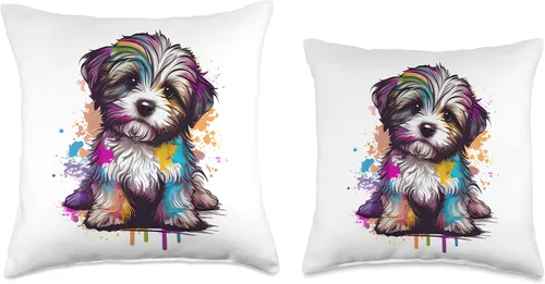 Miniatura 3 de Havanese Bolonka Zwetna Shih Tzu Lhasa Apso Bichon Havanese Bolonka Zwetna Shih Tzu Lhasa Apso Splashs, almohada de 16 x 16 pulgadas, multicolor