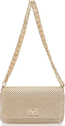 Miniatura 2 de Dexmay - Bolso clásico de cristal con solapa para fiesta, bolso de mano con diamantes de imitación