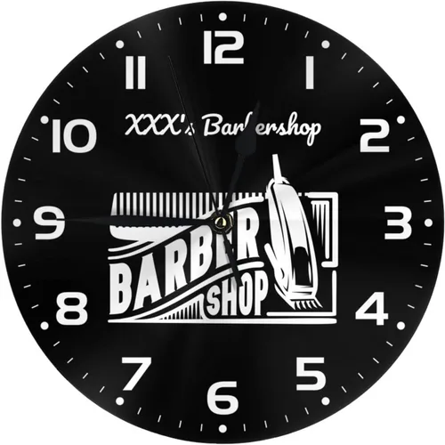 Miniatura 15 de Reloj de pared personalizado para peluquería, añade tu texto, reloj de peluquería personalizado para salón de belleza, decoración de reloj de pared