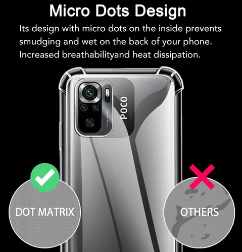 Miniatura 2 de USTIYA Funda para Xiaomi Poco M5s/Redmi Note 10s 4G/Redmi Note 10 4G Funda Transparente TPU Cuatro Esquinas Funda Protectora Transparente Suave