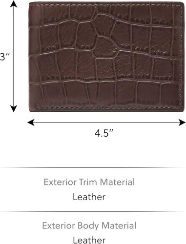 Miniatura 37 de Fossil Cartera Anderson de piel delgada y minimalista con bolsillo frontal plegable para hombre