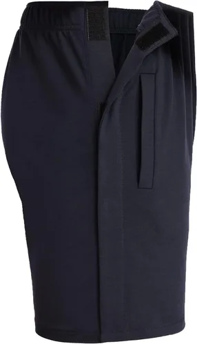 Miniatura 2 de Deyeek Pantalones cortos unisex con cierre lateral y bolsillos para hombre, pantalones cortos deportivos de algodón para después de la cirugía