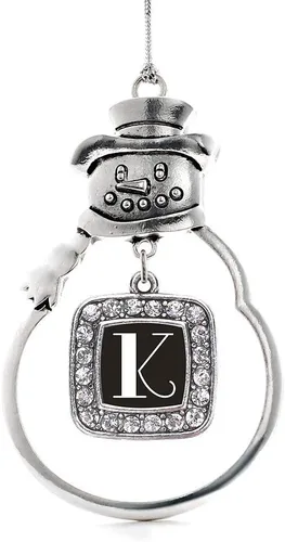 Miniatura 119 de Inspired Silver - Adorno de rodillo de reina - Adorno cuadrado de plata con muñeco de nieve con joyas de circonita cúbica