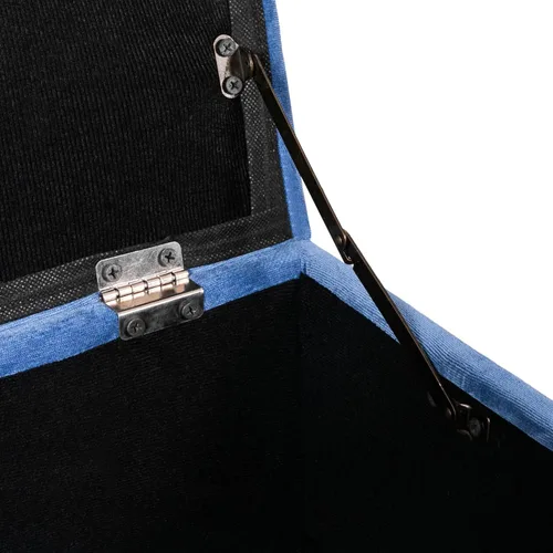 Miniatura 5 de Homebeez Mesa de centro otomana rectangular contemporánea de 19.7 pulgadas con patas de metal dorado, color azul