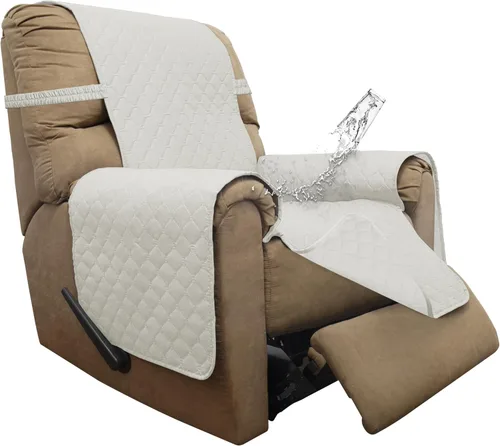 Miniatura 50 de ISSUNTEX Fundas de sofá de dos plazas con doble protección 100% impermeables para sala de estar, fundas para sofá de 2 cojines, protector de muebles