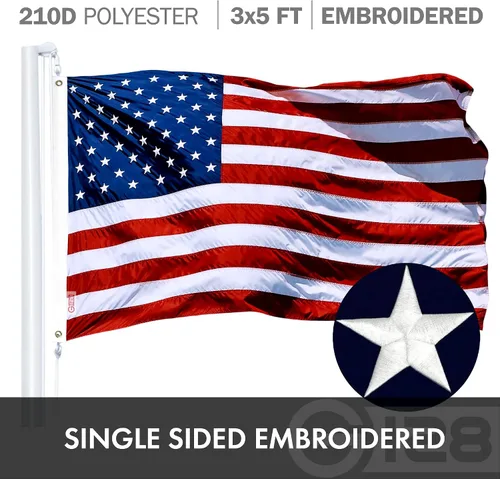 Miniatura 3 de G128 Paquete combinado: bandera estadounidense de Estados Unidos de 3 x 5 pies bordada con estrellas y bandera argentina (argentina) de 3 x 5 pies