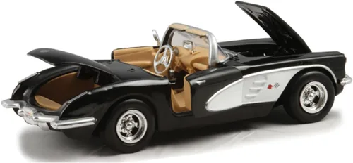 Miniatura 2 de Motor Max 1/24 Escala Diecast Negro 1959 Chevy Corvette Convertible Modelo Coche