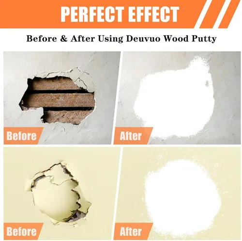 Miniatura 3 de Deuvuo Relleno de madera, relleno de masilla de madera blanco, nuestro relleno de grano de madera ofrece una solución rápida y duradera para 9.87oz
