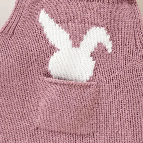 Miniatura 6 de Mameluco de conejo de Pascua para bebé, con correa y diseño de conejo