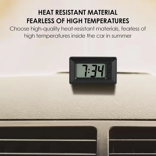 Miniatura 4 de GLOGLOW Reloj despertador digital ultrafino con calendario y temperatura, reloj electrónico LCD autoadhesivo para tablero de automóvil, oficina