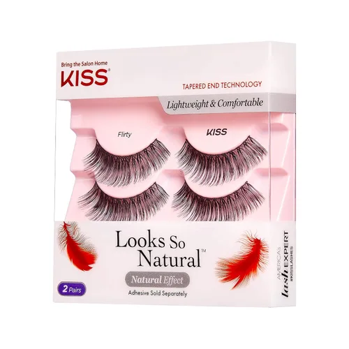 Miniatura 2 de KISS Looks So Natural - Pestañas postizas, ligeras y cómodas, tecnología de extremo ahusado, reutilizables, libres de crueldad, compatibles