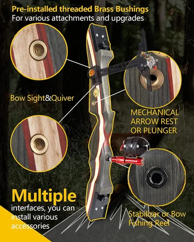 Miniatura 2 de TOPARCHERY Juego de arco recurvo de 62 pulgadas, arco y flecha para adultos, para principiantes o adultos