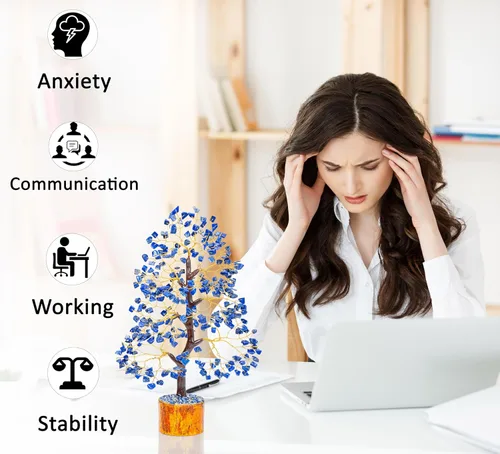 Miniatura 6 de Árbol de la vida de cristales de lapislázuli, piedras preciosas de chakras, feng shui, árbol del dinero, regalo de cristales sanadores, regalo