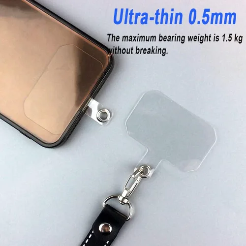 Miniatura 6 de Paquete de 20 correas para teléfono con anillo de metal, accesorio de repuesto universal para teléfono celular, parches de PVC, almohadilla adhesiva