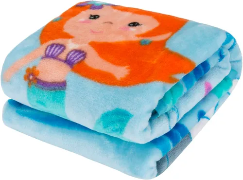 Miniatura 6 de EVERYDAY KIDS Manta para Niños Pequeños - 30" por 40" - Aventura Submarina de Sirenas - Súper Suave, Afelpada, Cálida y Cómoda Sirenas Aventura