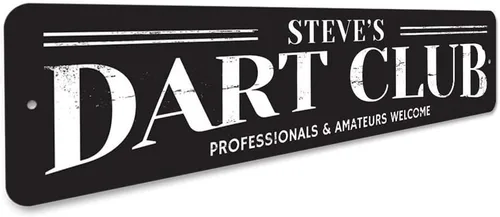 Miniatura 3 de Letrero de Dart Club, letrero de cueva con nombre de jugador, profesionales y aficionados, decoración de aluminio para sala de juegos, 3 x 13