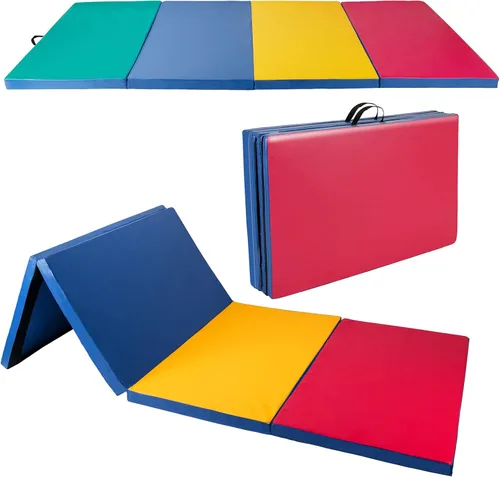 Polar Aurora - Esterillas de gimnasia plegables de 4 pies x 10 pies x 2 pulgadas, para ejercicio aeróbico, estiramiento y yoga
