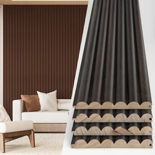 Miniatura 13 de Art3d Paneles de pared de madera de listones para decoración de interiores y techos, paquete de 4 piezas + 1 moldura final, tamaño 108 x 5.7 Roble