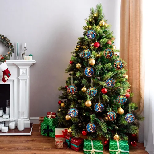 Miniatura 4 de Riceshoot 30 Piezas Adornos de Escena de Nacimiento para Árbol de Navidad Acrílico Adorno de Nacimiento de Jesús Cristiano Religioso Doble Cara