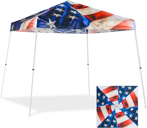 Miniatura 11 de Eagle Peak - Pérgola plegable (10.0 x 10.0 pies), patas inclinadas, de tela, para exteriores, fácil de montar, Negro