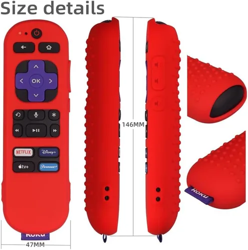 Miniatura 2 de Hi Color Funda de silicona para Roku Streaming Stick 4k, Roku Express 4K+ Remote, Roku Voice Remote (oficial) RCA1R 2023, cubierta remota Roku Negro