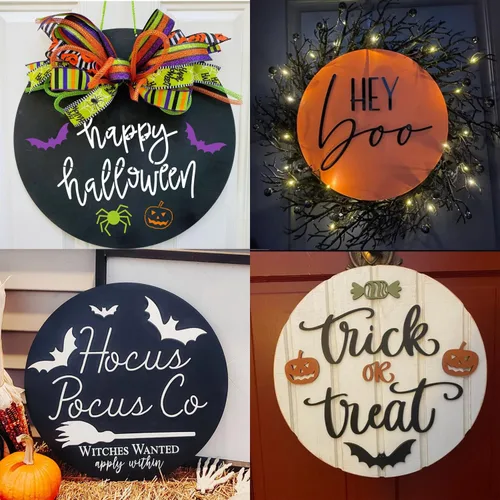 Miniatura 6 de Plantillas de Halloween para pintar en madera, plantilla grande de Halloween, esqueleto, Boo, Hocus Pocus, plantillas para letrero de porche