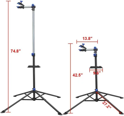 Miniatura 2 de Topeakmart Soporte de reparación de bicicletas mecánico portátil Soporte de bicicleta Soporte de bicicleta Usado en el hogar Altura ajustable Lavado