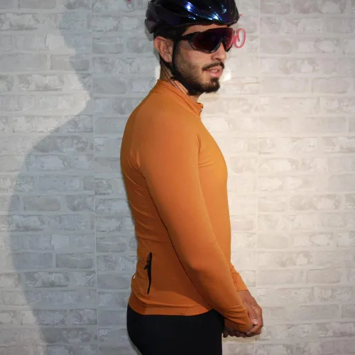 Miniatura 8 de YKYWBIKE Camisetas de ciclismo de manga larga de forro polar para mantener el calor, chaquetas de ciclismo para hombre, suéter de ciclismo
