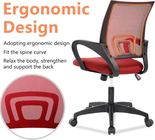 Miniatura 4 de PayLessHere Silla de Oficina para el Hogar Silla de Escritorio Silla para Computadora Silla Ergonómica Ajustable con Respaldo Lumbar y Apoyabrazos