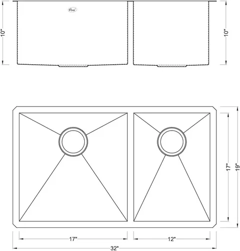 Miniatura 6 de Fregadero de cocina contemporáneo de acero inoxidable de calibre 16, duradero, con doble tazón, con colador de cesta extraíble (32 pulgadas, 60/40)