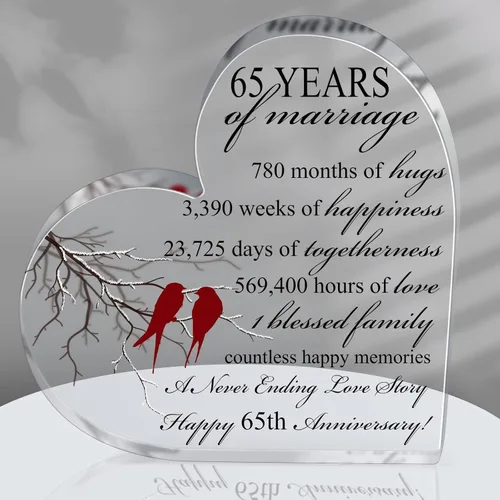 Miniatura 15 de Qunclay Regalo de 10 años de matrimonio Recuerdo de aniversario de boda Corazón Recuerdo de matrimonio Decoración Regalo para pareja padres mujeres