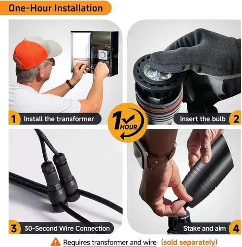 Miniatura 8 de Gardenreet Focos de paisaje de bajo voltaje - Lámpara de techo superior de latón 12V LED para exteriores, luces puntuales cableadas IP65