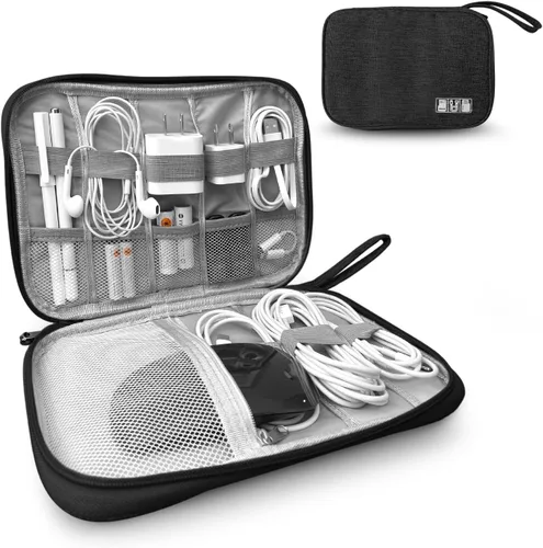Organizador de cargador electrónico - Funda de cable de viaje para cables, cargadores y accesorios tecnológicos