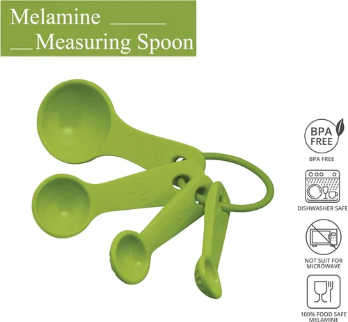 Miniatura 3 de UP ware - Juego de 4 cucharas medidoras de melamina líquida y seca multiusos para el hogar, herramientas esenciales para cocinar y hornear, cucharas