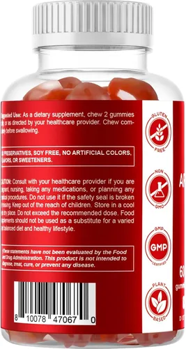 Miniatura 8 de Vitamatic Gomitas de vinagre de sidra de manzana, 1000 mg por porción, 60 gomitas veganas, gomitas ACV para desintoxicación, apoyo para la pérdida