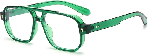Miniatura 11 de PORADAY Gafas de Bloqueo de Luz Azul para Mujeres y Hombres Estilo Retro Cuadrado de los Años 70 Gafas de Aviador Gafas Rectangulares para A1 negro