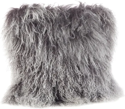 Miniatura 15 de Saro Lifestyle Almohada de piel de cordero mongol rellena de poliéster Gris