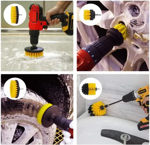Miniatura 7 de Juego de 7 cepillos de taladro, juego de accesorios multiusos con fijación prolongada, herramientas eléctricas, cepillo de limpieza para automóvil