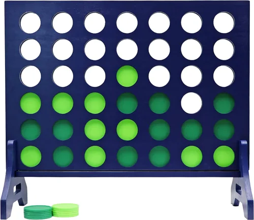 Miniatura 90 de Tailgating Pros Cuatro en una fila gigante azul marino premium con funda de transporte – Juego de patio al aire libre de gran tamaño – ¡Muchos