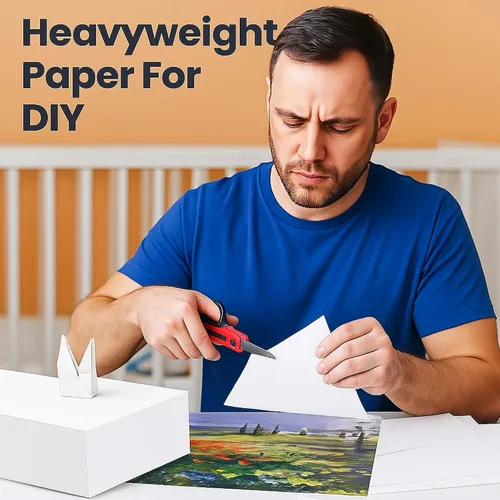 Miniatura 6 de Harloon 500 hojas de papel de construcción blanco a granel, pesado tamaño A4, papel de construcción blanco grueso para suministros de manualidades