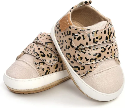 Miniatura 4 de QWZban Zapatos de bebé para niños y niñas, zapatillas de deporte con suela de goma antideslizante, para cuna de bebé, zapatos de vestir