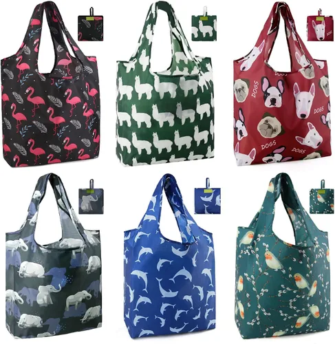 Miniatura 28 de Bolsas de la compra de animales reutilizables plegables bolsas de comestibles