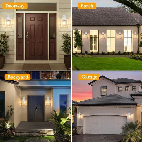 Miniatura 6 de Accesorios de iluminación para exteriores del atardecer al amanecer, luces exteriores con sensor, luces blancas para porche, faroles de pared