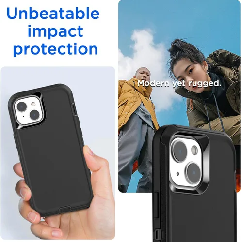 Miniatura 5 de AICase Funda para iPhone 14 (6.1 pulgadas) con protector de pantalla de vidrio, protección contra caídas de alta resistencia, cuerpo completo, a