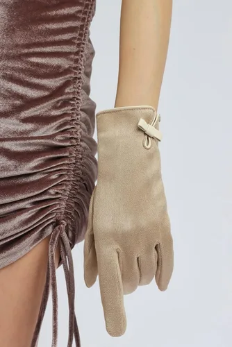 Miniatura 17 de Sahabowi Guantes de cuero para clima frío Manopla de lana cálida de invierno para mujeres